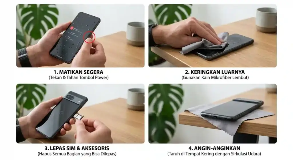 Cara Mengatasi HP Masuk Air