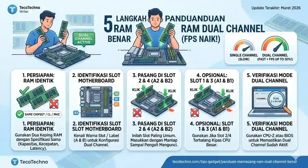 Panduan Memasang RAM Dual Channel yang Benar