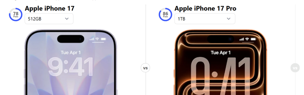iPhone 17 vs iPhone 17 Pro