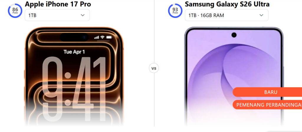Apple iPhone 17 Pro vs Samsung Galaxy S26 Ultra
