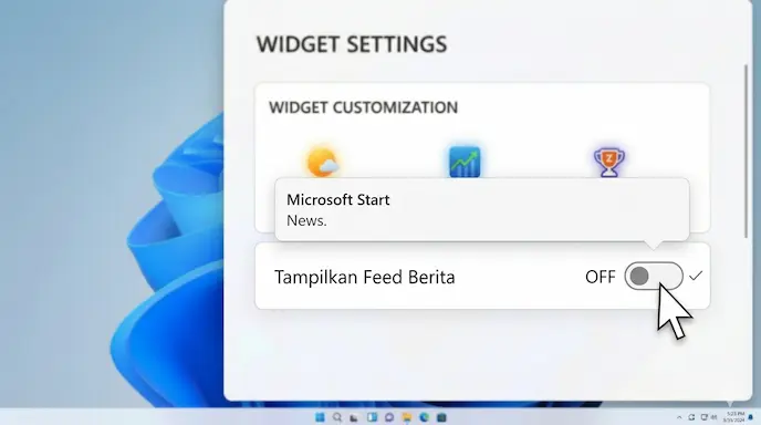 Menyembunyikan Widget News Feed