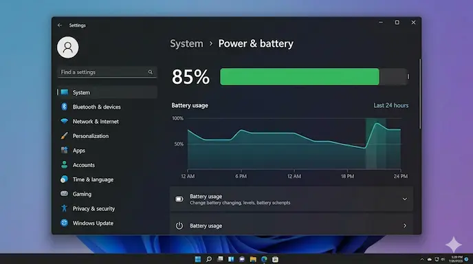 Persentase Battery Windows 11