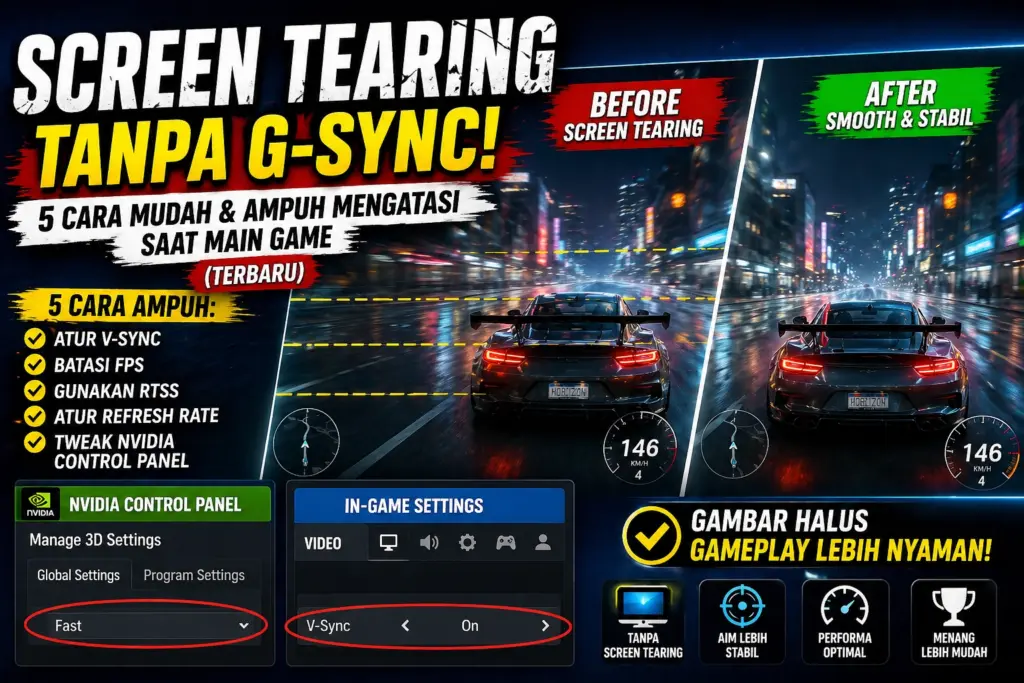 screen tearing tanpa g sync