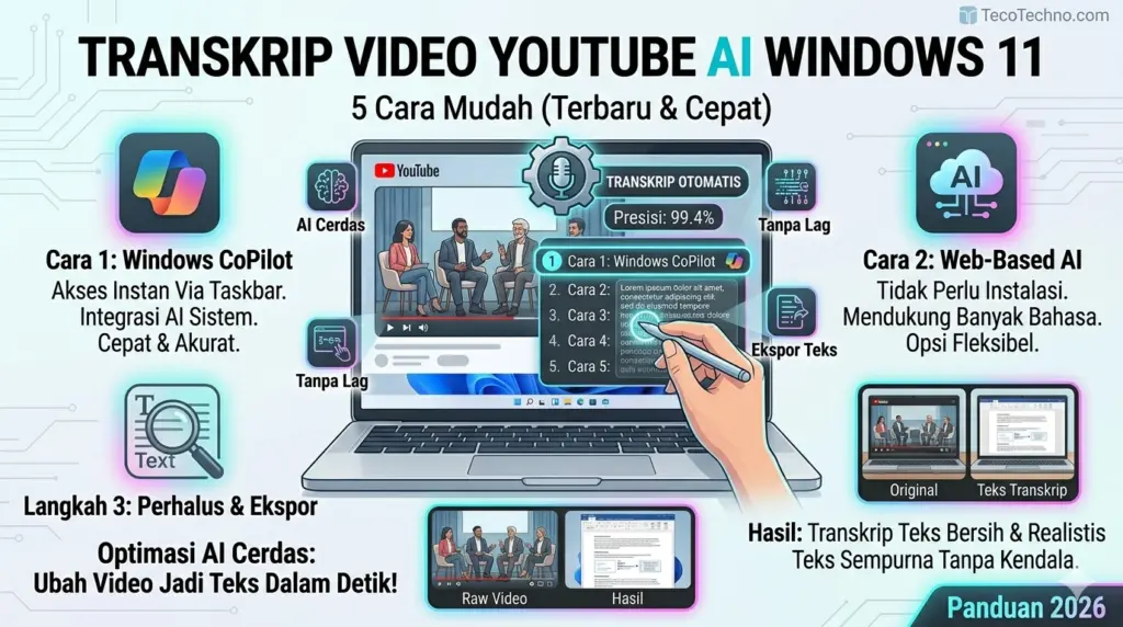 transkip vidio youtobe ai windows 11