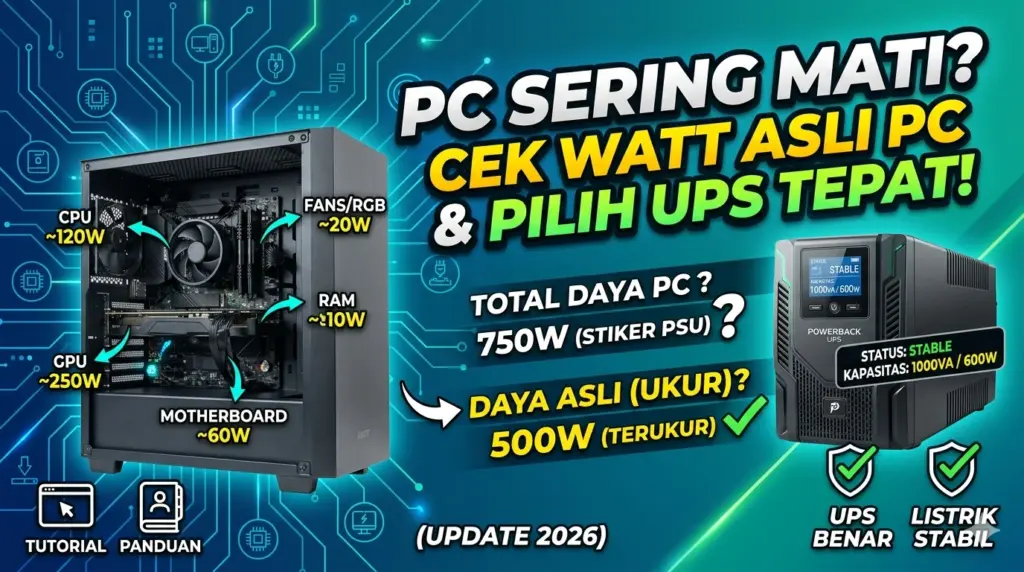 Cara Mengetahui Watt Asli PC