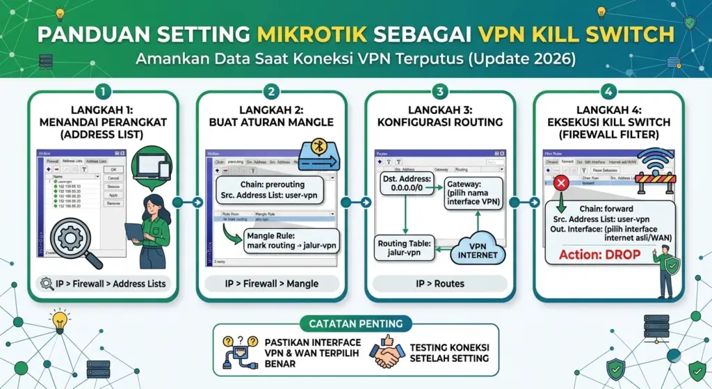 Panduan Setting MikroTik sebagai VPN Kill Switch