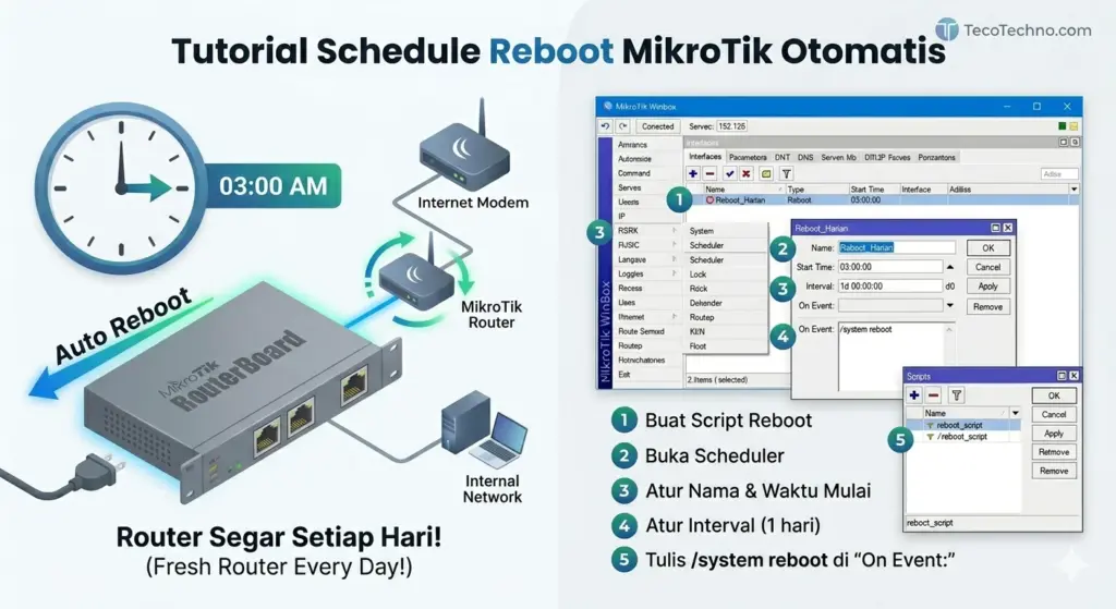 Tutorial Schedule Reboot MikroTik Otomatis