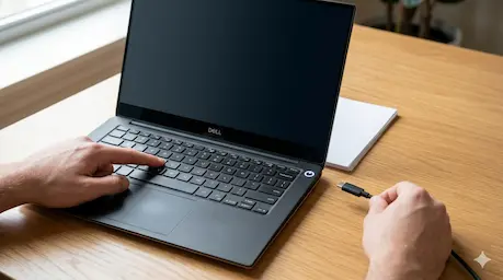 layar laptop hitam tapi masih nyala