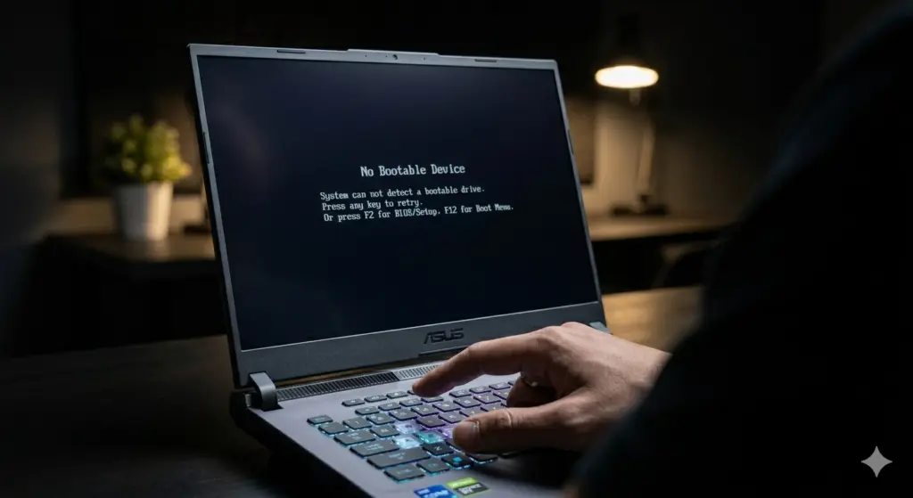 no bootable device laptop asus