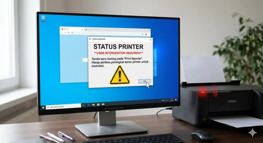 printer user intervention required