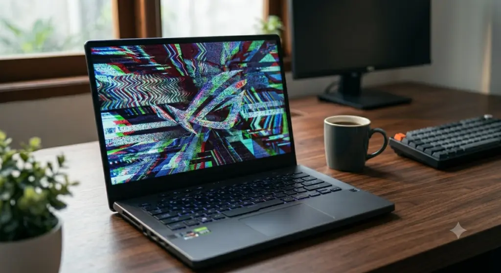 layar laptop asus berkedip