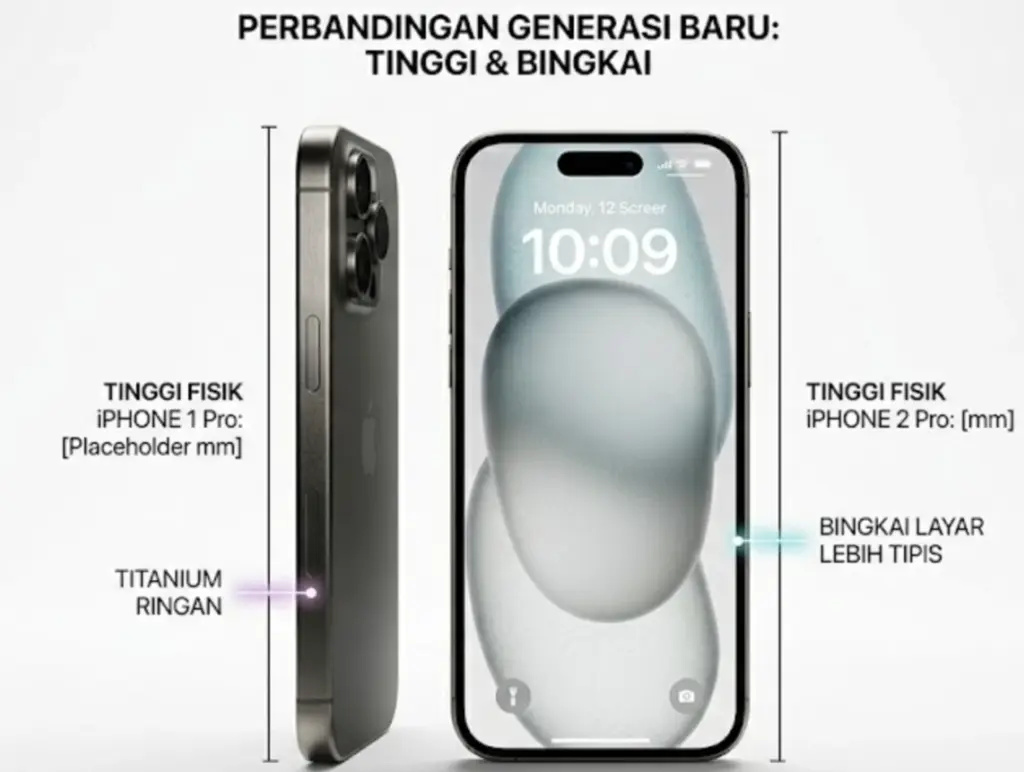 dimensi iphone 15 pro vs iphone 17 pro