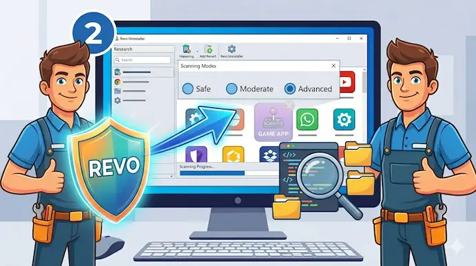Menggunakan Revo Uninstaller