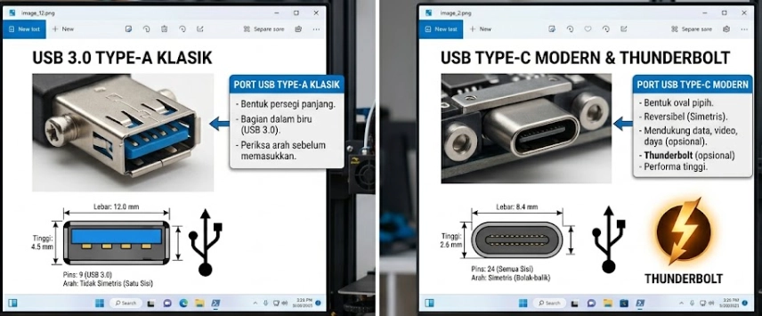 Perbedaan USB 3.0 Type-C Thunderbolt