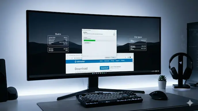 Cara Menggunakan Rainmeter untuk Windows Estetik dan Futuristik Terbaru 2 Cara menggunakan Rainmeter