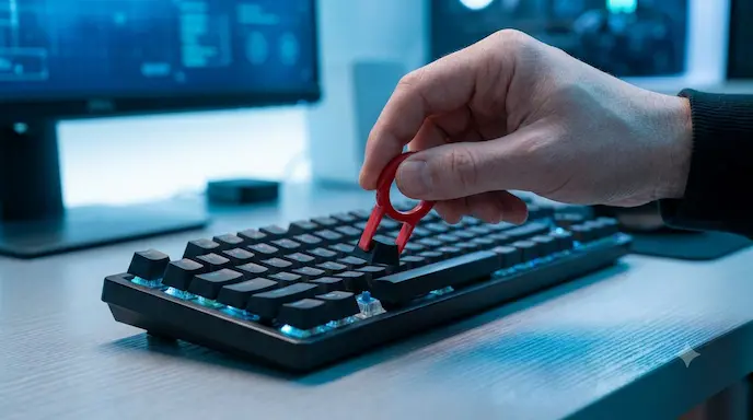 Keyboard Mengetik Huruf Ganda