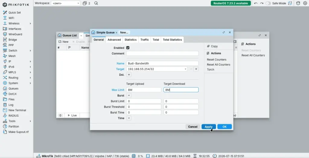 Bandwidth Mikrotik
