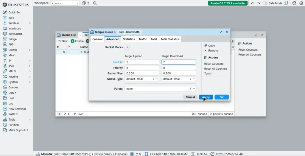 Bandwidth Mikrotik