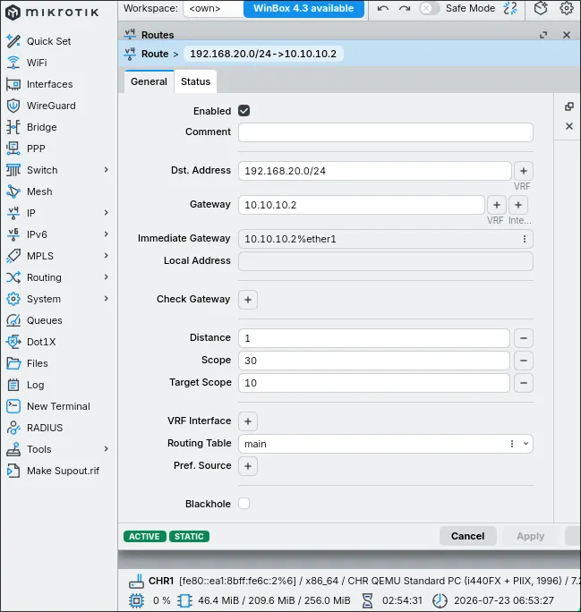 Routing Mikrotik