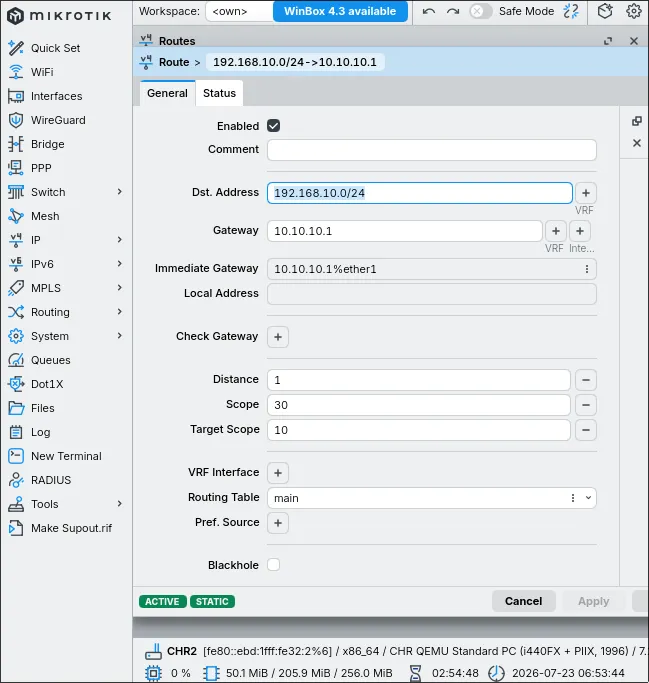 Routing Mikrotik