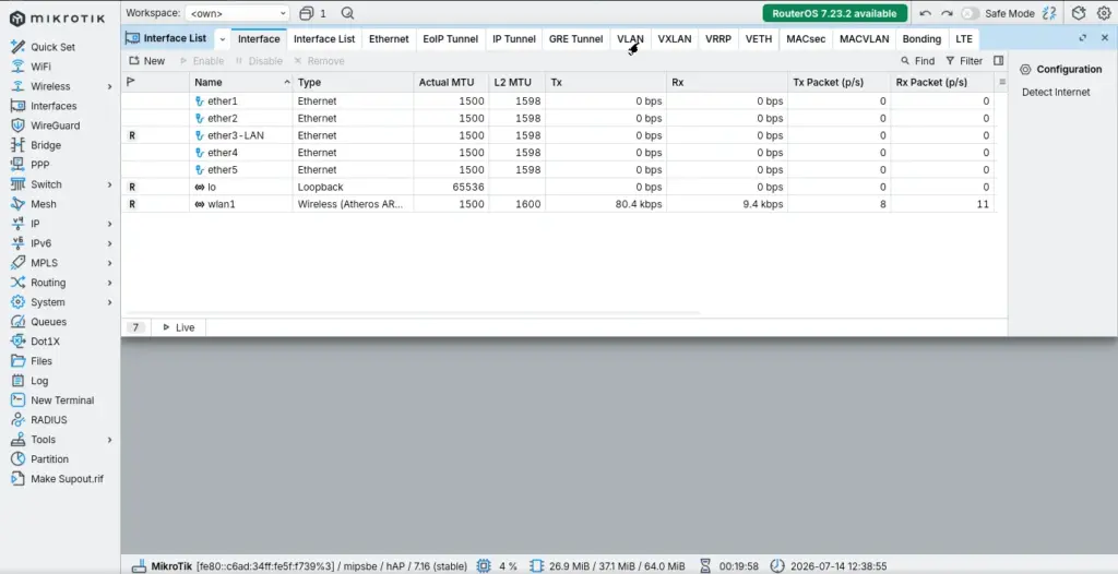 VLAN Mikrotik