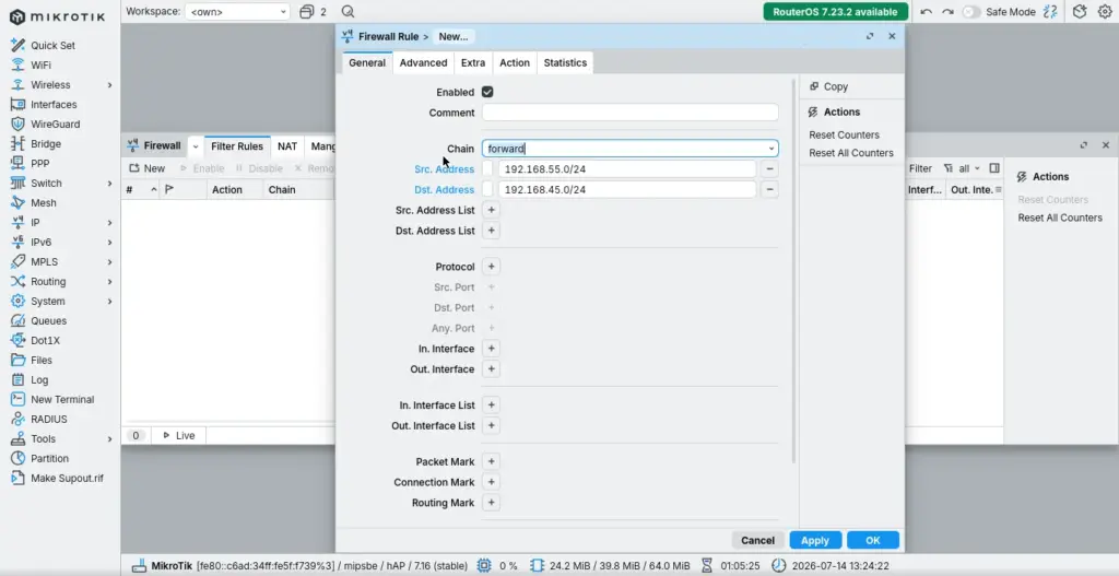 VLAN Mikrotik NAT