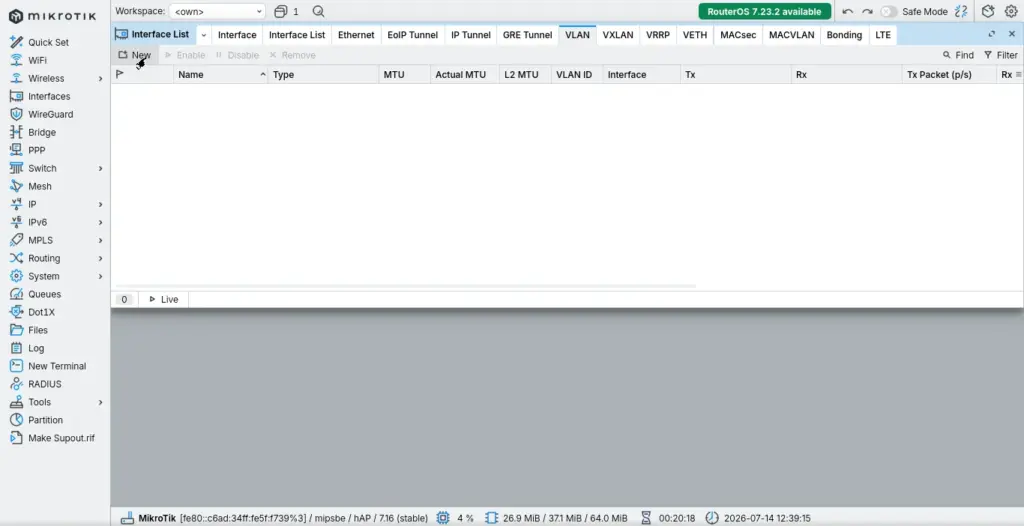 VLAN Mikrotik