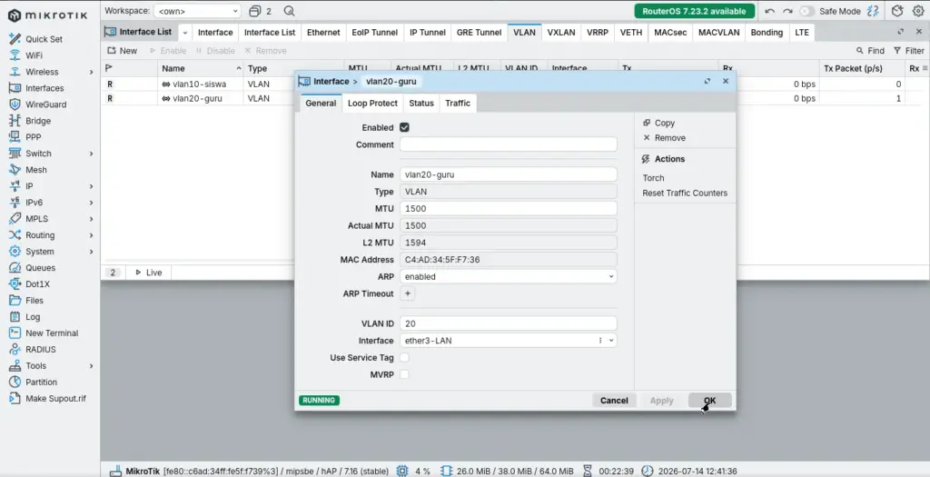 VLAN Mikrotik