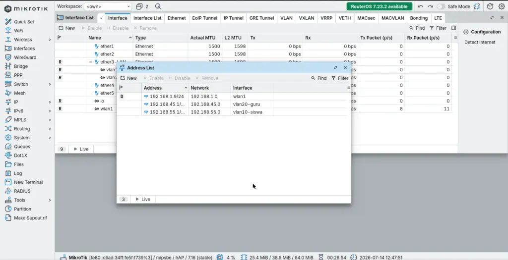 VLAN Mikrotik
